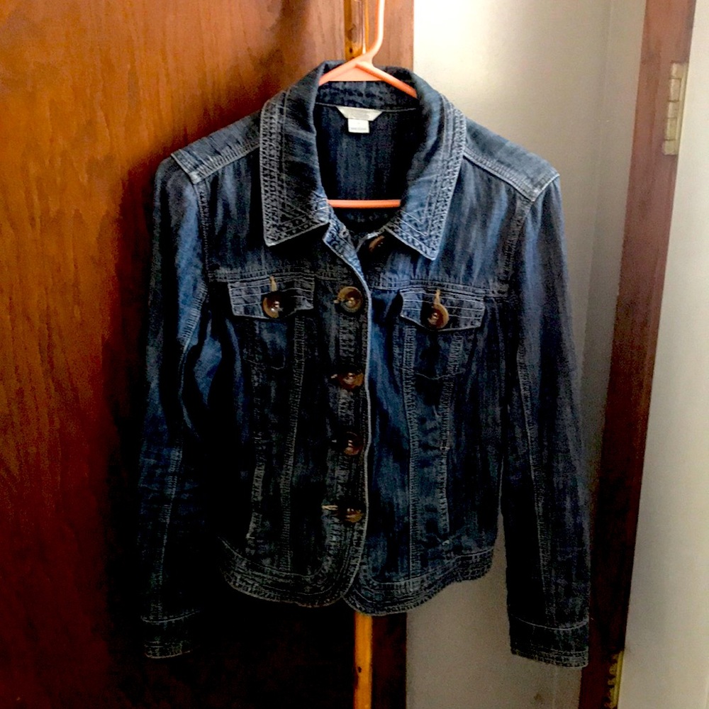 Christopher & Banks Button Jean Jacket